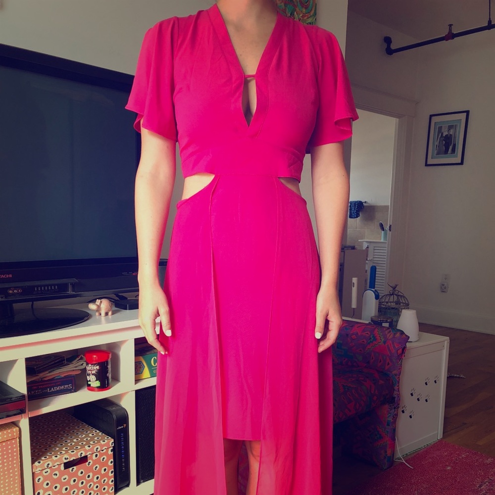 Pink high low dress